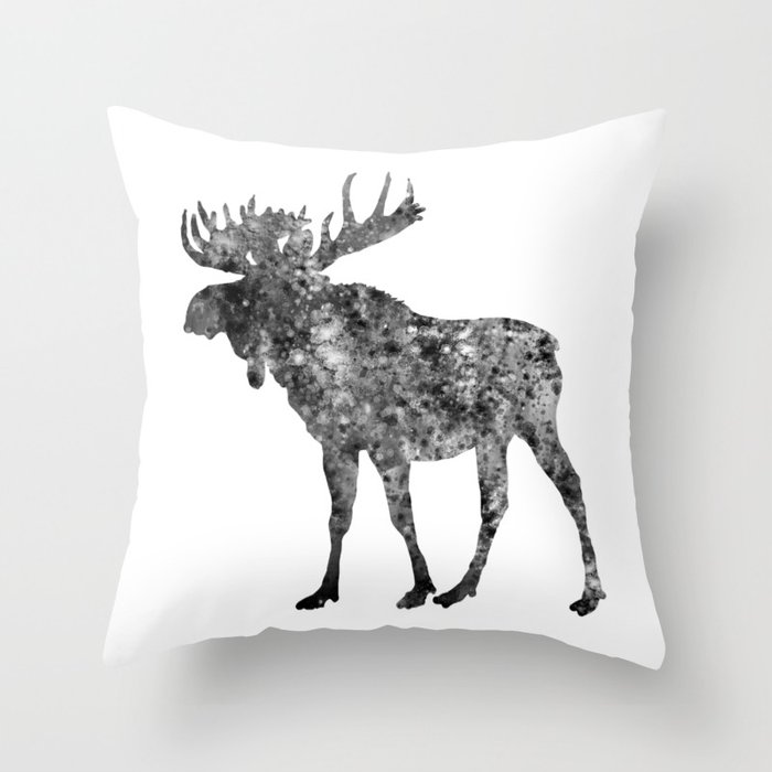 700x700 Moose Watercolor Art Throw Pillow By Maryedenoa Society6