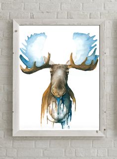 236x319 Moose Watercolor Painting