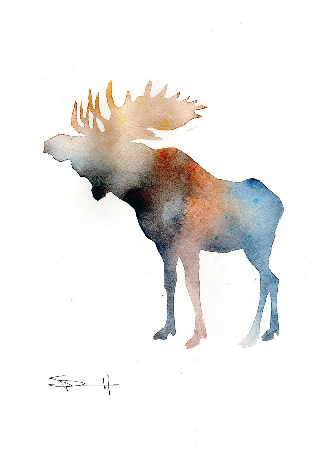 660x900 Blue Moose Painting By Sean Parnell