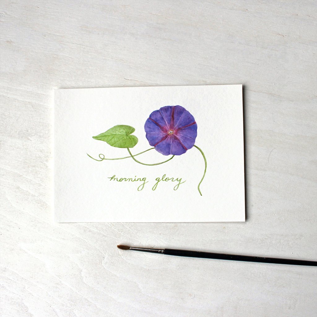 1024x1024 Morning Glory Watercolor Print Trowel And Paintbrush