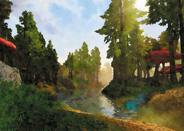 642x458 Morrowind Game Art Poster Skyrim Elder Scrolls Watercolor Etsy