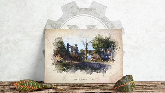 570x321 Elder Scrolls Eso Morrowind Abstract Watercolor Poster