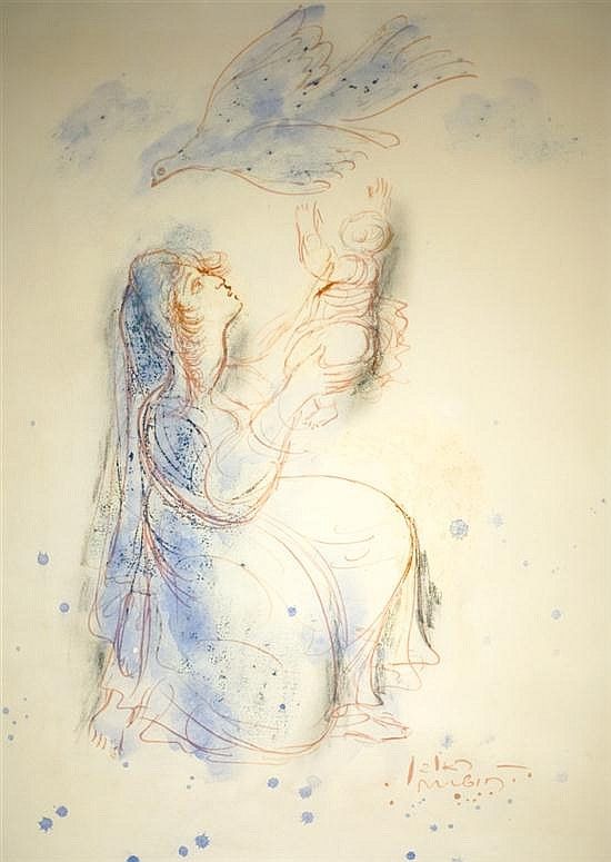550x775 Reuven Rubin 1893 1974 (Israeli) Mother And Child With A Dove