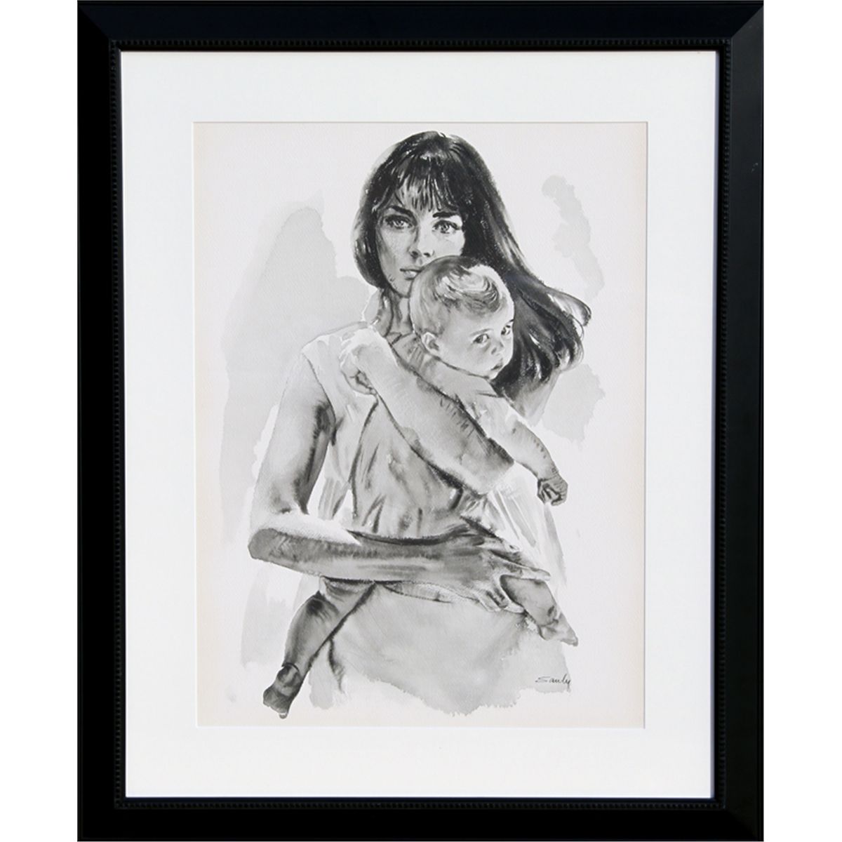 1200x1200 Sandu Liberman, Mother And Child, Watercolor