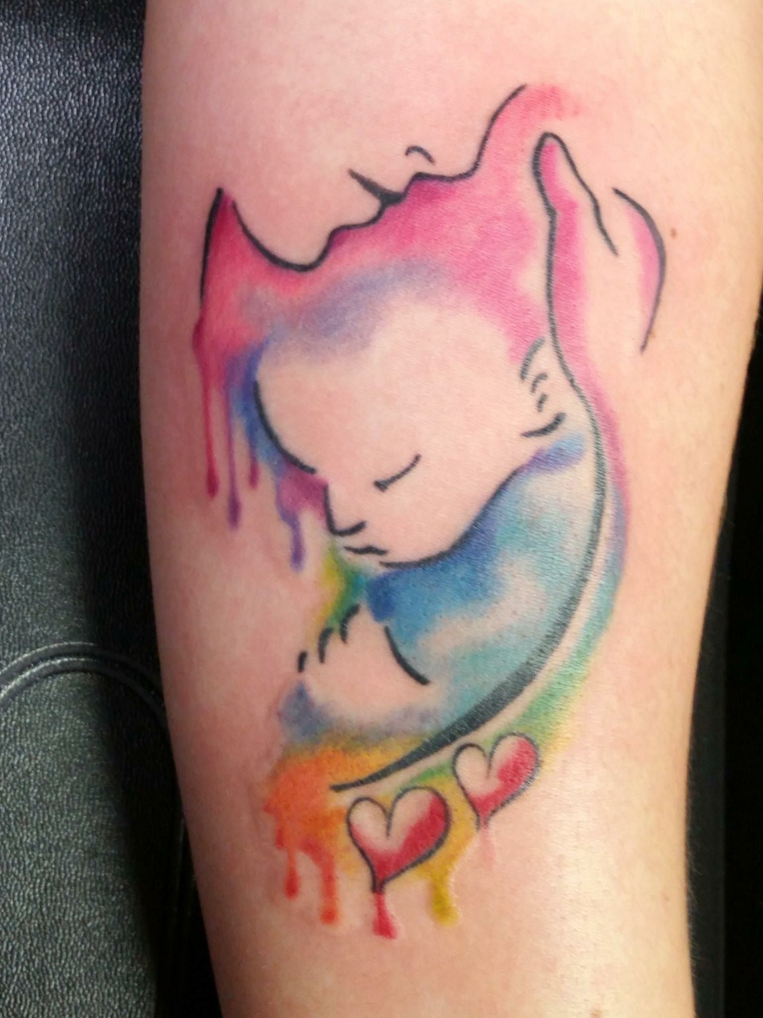 1535x2048 So Happy With This Mother Child Watercolor Tattoo! Tattoos