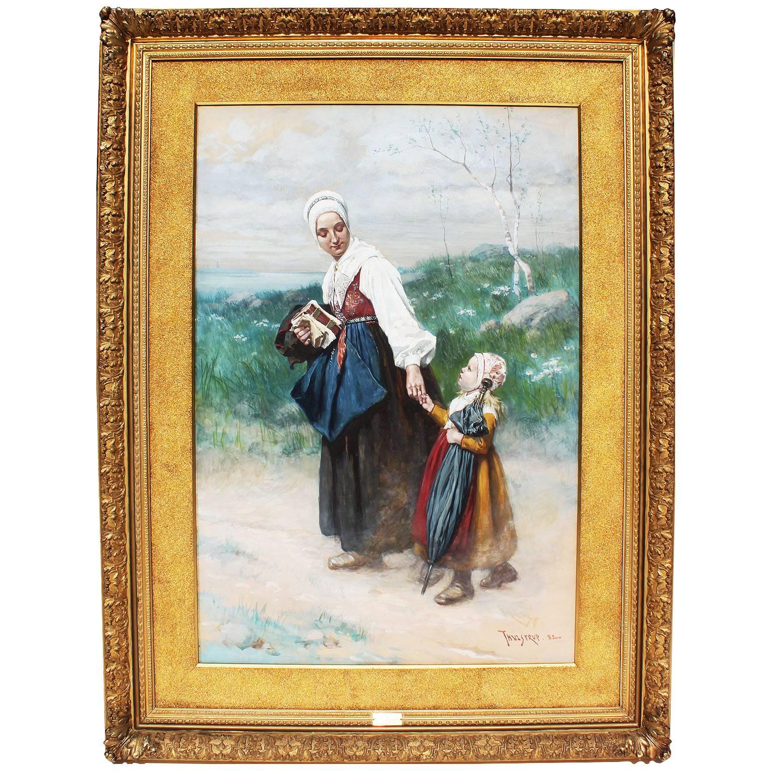 1536x1536 Large Watercolor Mother And Daughter By Thure De Thulstrup For