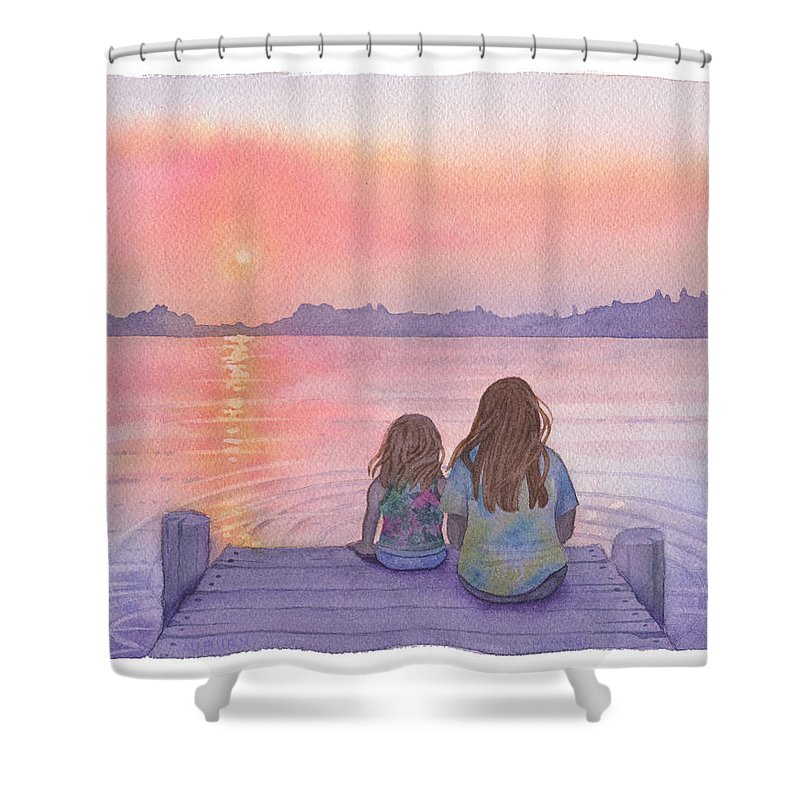 800x800 Mother And Daughter Watercolor Shower Curtain For Sale By Michele