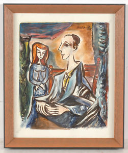 251x300 Boris Deutsch (1892 1978) Mother And Daughter, Watercolor, 1969