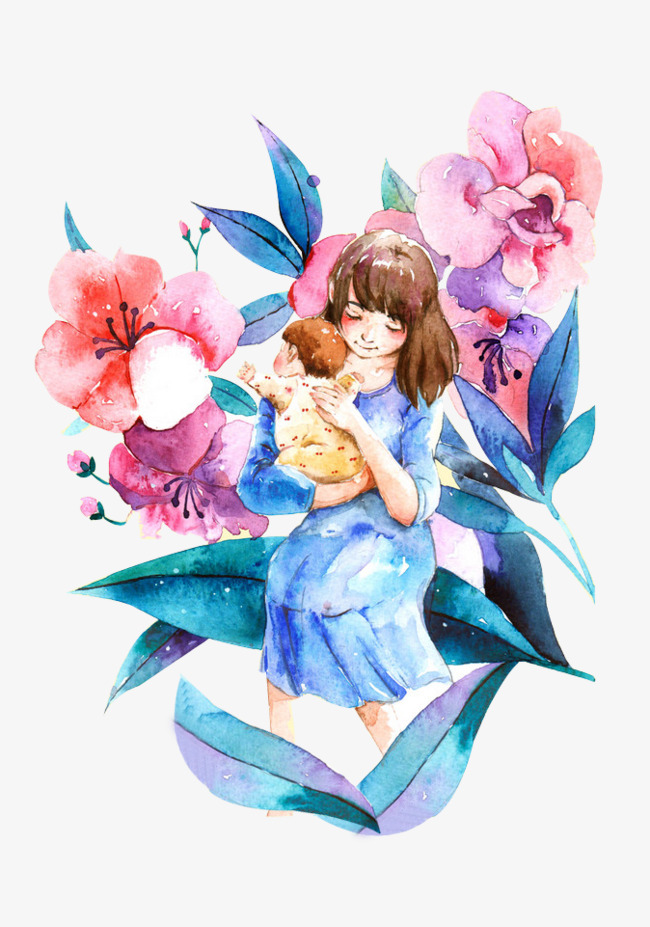 650x927 Flower From The Mother And Daughter, Flower Clipart, Watercolor