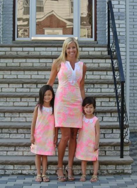 468x640 Picture Of Bold Watercolor Dresses For A Mom And Daughters