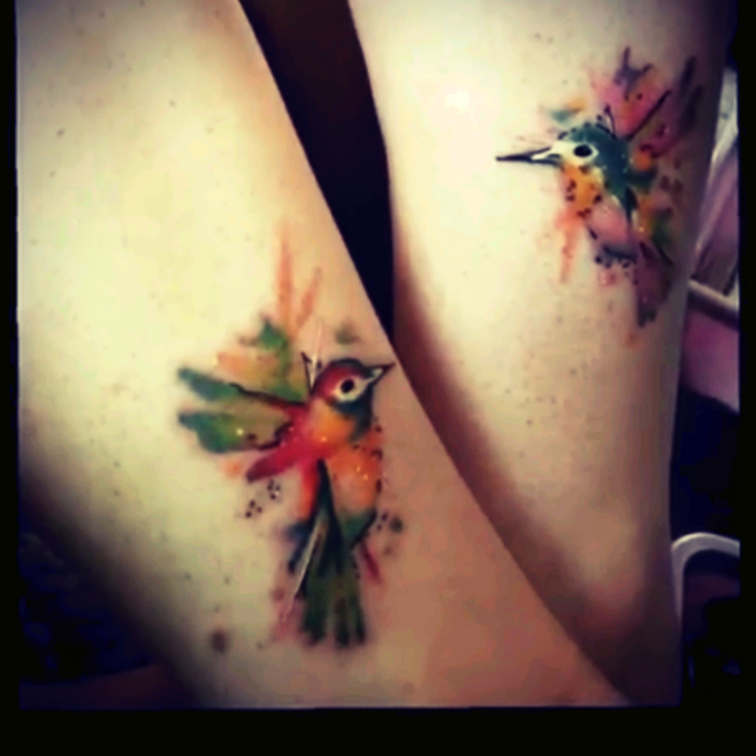1080x1080 Disnerd Watercolor Hummingbird Tattoos For A Mother Daughter Duo