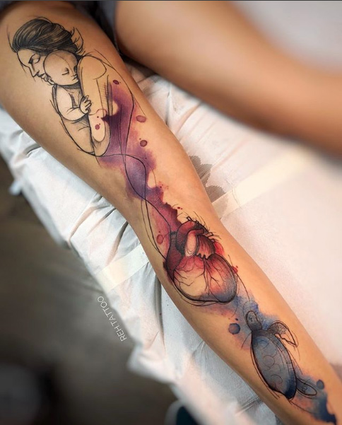 484x601 30 Mother Daughter Tattoos That Will Melt Your Heart