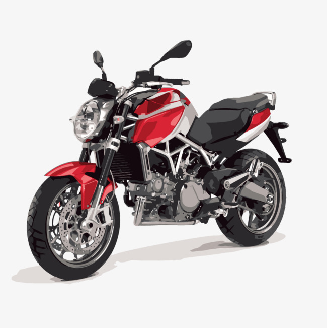 650x651 Watercolor Red Motorcycle, Watercolor Clipart, Motorcycle Clipart