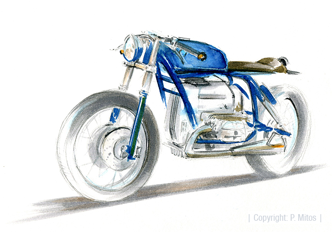 650x455 Bmw Motorcycle Watercolor P. Mitos