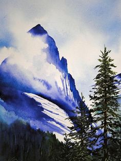 Mountain Watercolor Painting