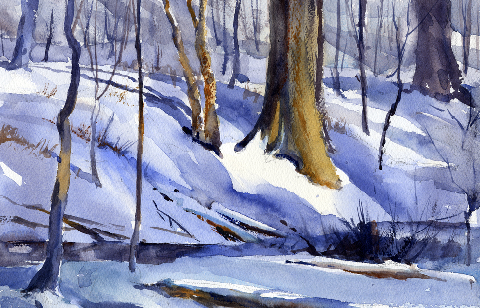 970x624 Shade And Shadow, Ball Mountain Watercolor Plein Air