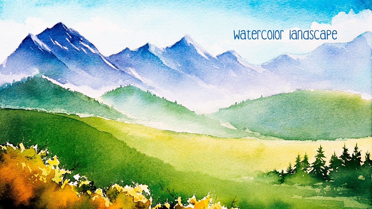 1280x720 Watercolor Mountains.