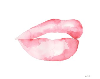 340x270 Nicole Limited Edition Watercolor Lips Print Lip Print Pink