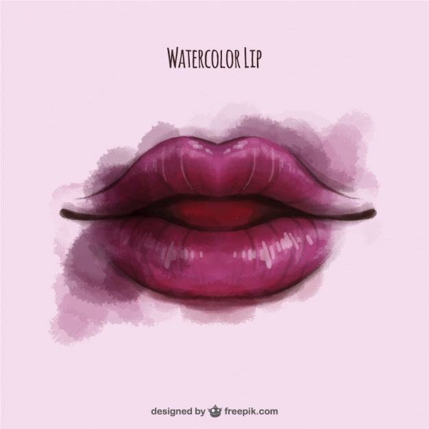 626x626 Realistic Watercolor Drawing Of Lips Vector Free Download