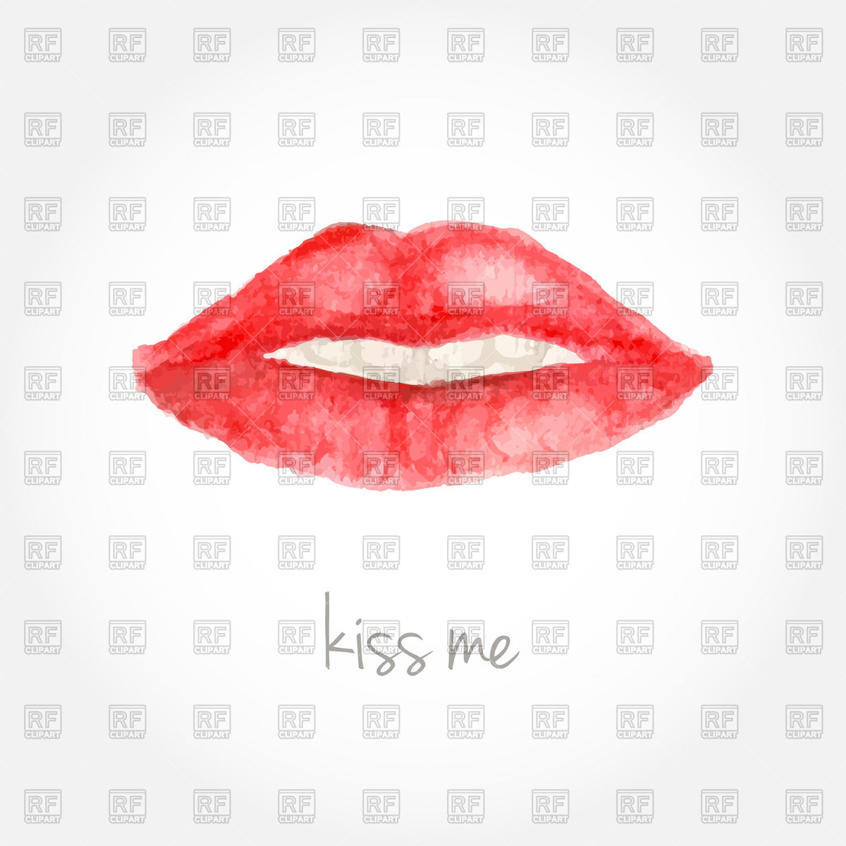 1200x1200 Red Lips In Watercolor Style Vector Image Vector Artwork Of