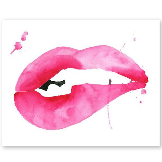 530x530 Stella Lips Watercolor Print Waiting On Martha