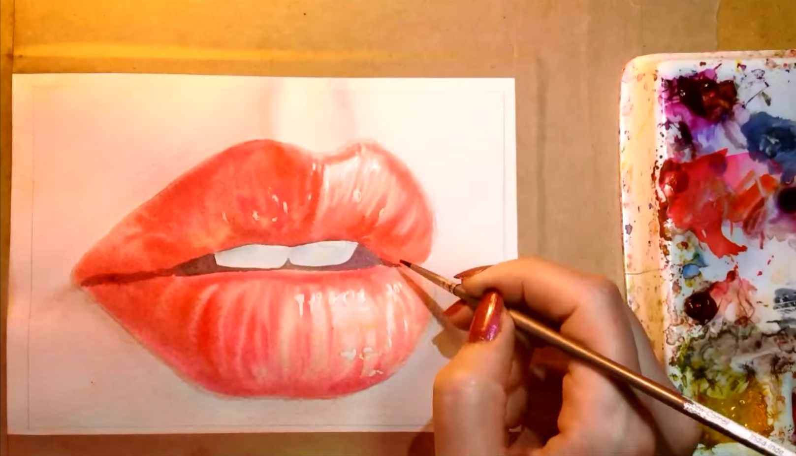 1617x926 Watercolor Techniques For Painting Hyper Realistic Lips Step By Step