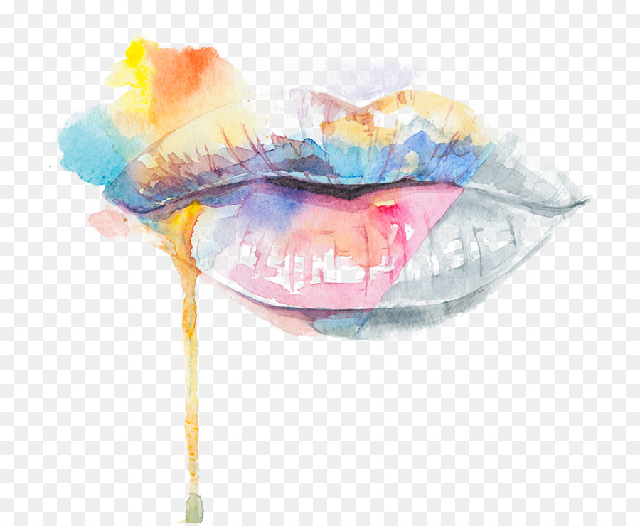 900x740 Download Watercolor Painting Mouth Watercolor Effect Lips