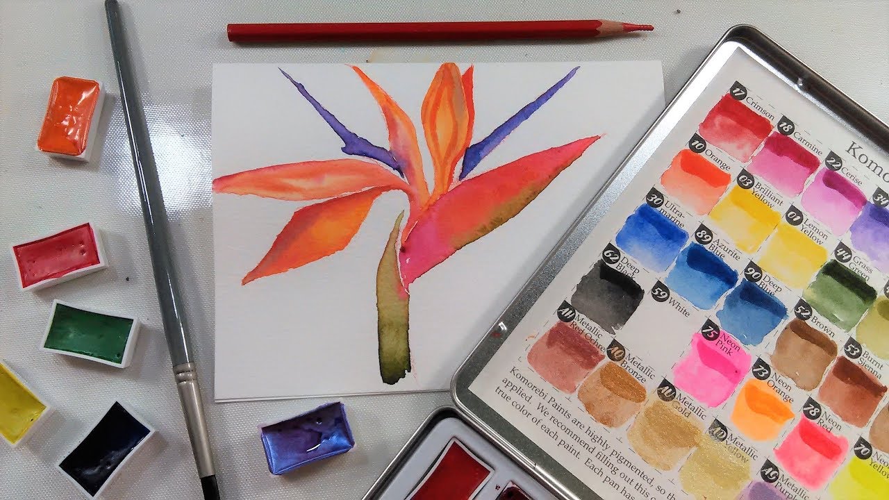 1280x720 Easy Bird Of Paradise Watercolor Tutorial Amp Mozart Komorebi