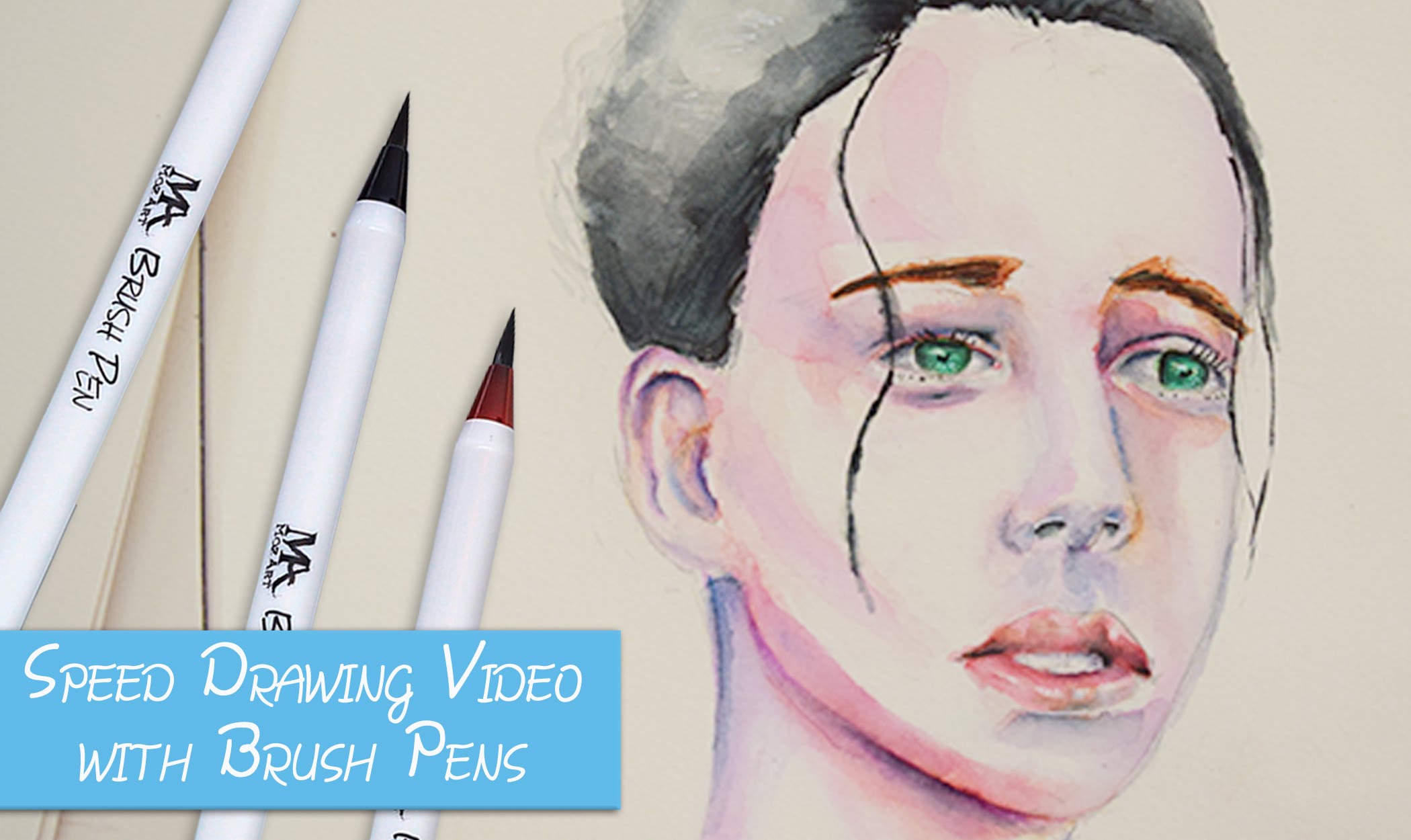 2100x1250 Speed Drawing With Brush Pens And Water Time Lapse