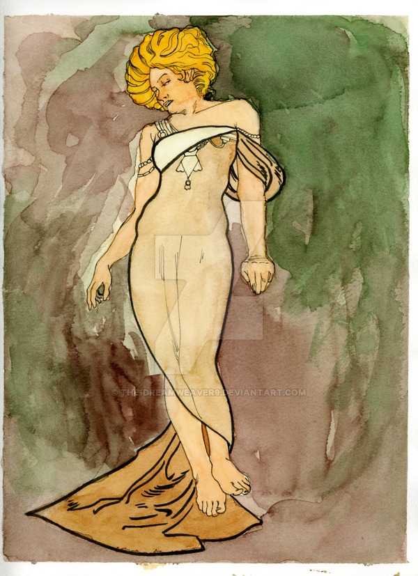 600x827 Alphonse Mucha Watercolor 2 By The Dreamweaver9