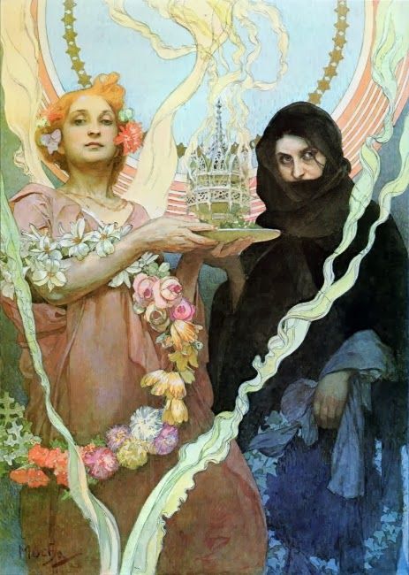 463x650 Alphonse Mucha Watercolor Fine Art Alphonse Mucha