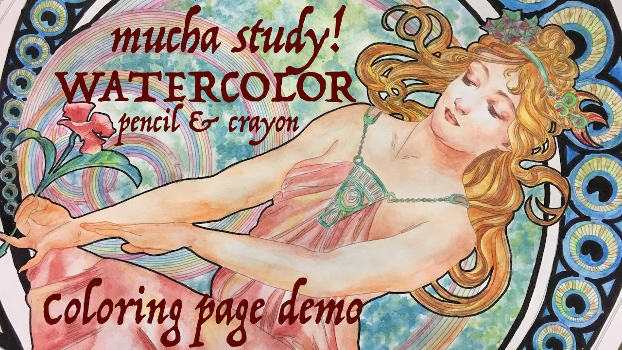 1280x720 Painting Mucha Coloring Book