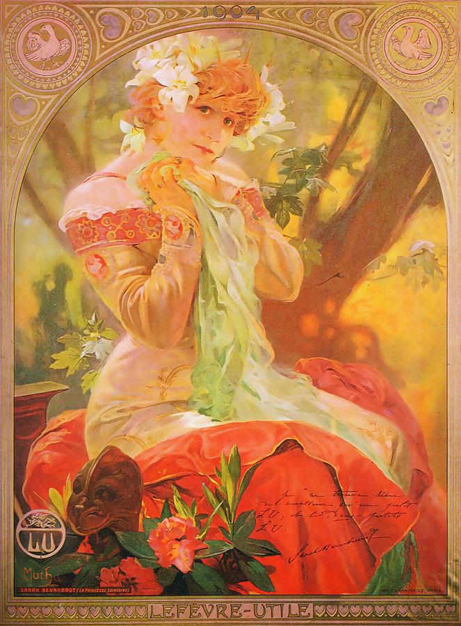 663x900 Sarah Bernhardt As Princess Lointaine Painting By Alphonse Mucha