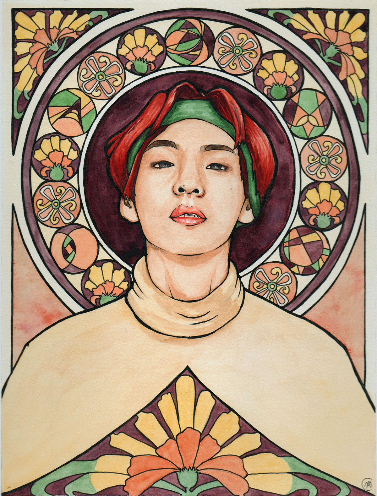 1200x1579 Wip Bts Mucha Watercolor Series On Behance