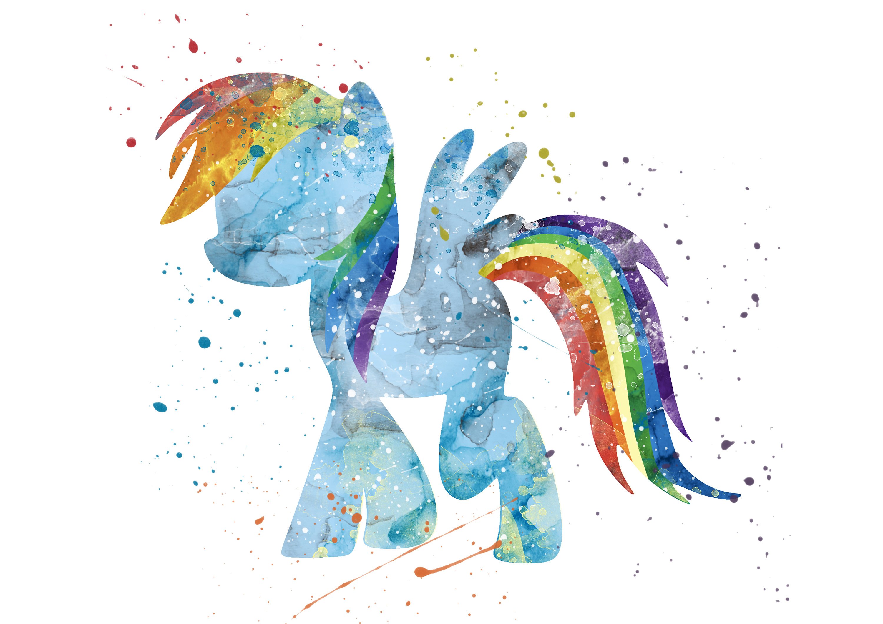3000x2121 My Little Pony Watercolor Print Rainbow Dash Pony Art