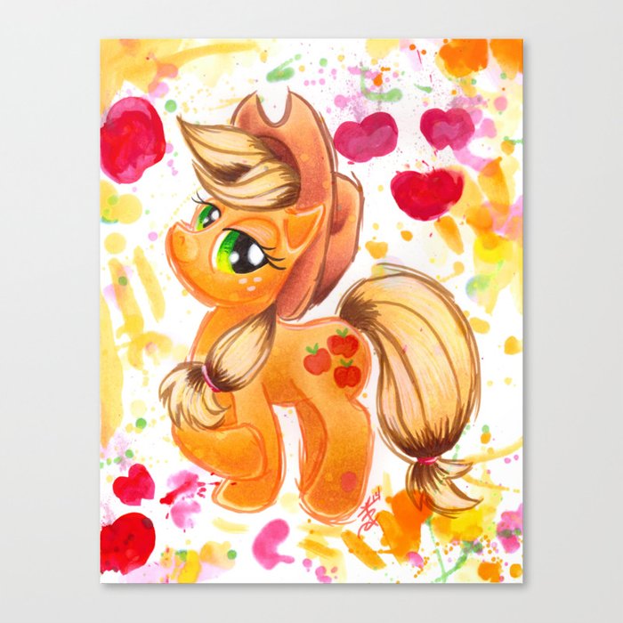 700x700 Applejack My Little Pony Watercolor Canvas Print By Jerzy Society6