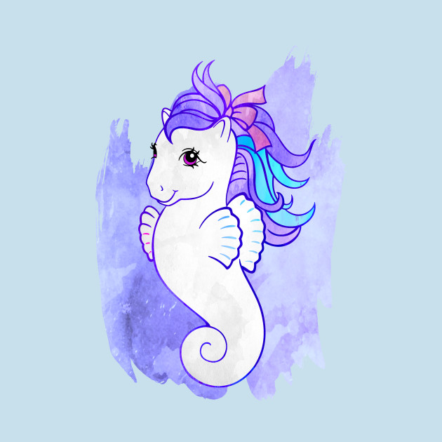 630x630 Retro G1 My Little Pony Watercolor Sea Pony