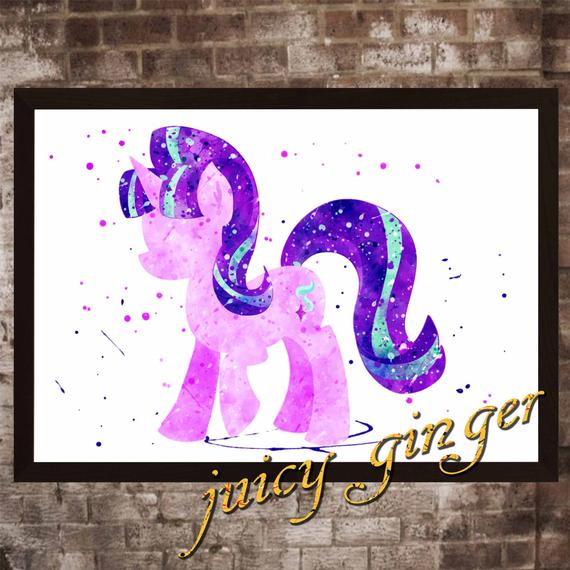 570x570 Starlight Glimmer Poster My Little Pony Watercolor Home Etsy