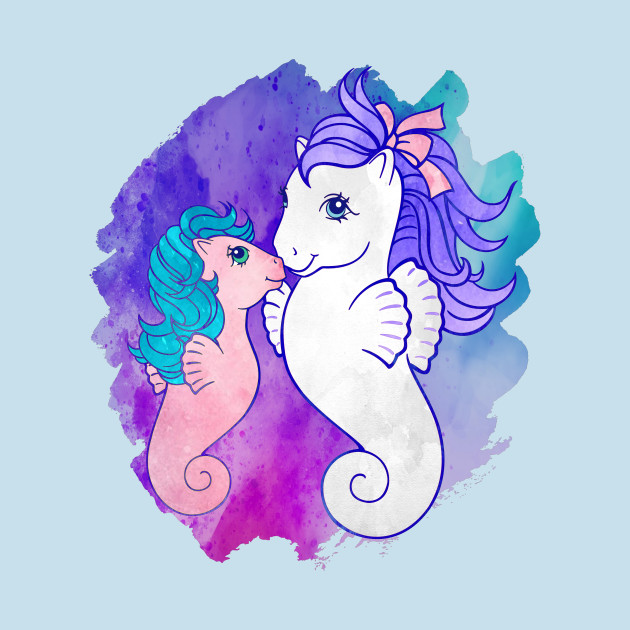 630x630 Retro G1 My Little Pony Watercolor Sea Ponies