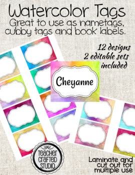 269x350 Watercolor Cubby Tags, Name Tags And Coat Hooks By Teacher Crafted
