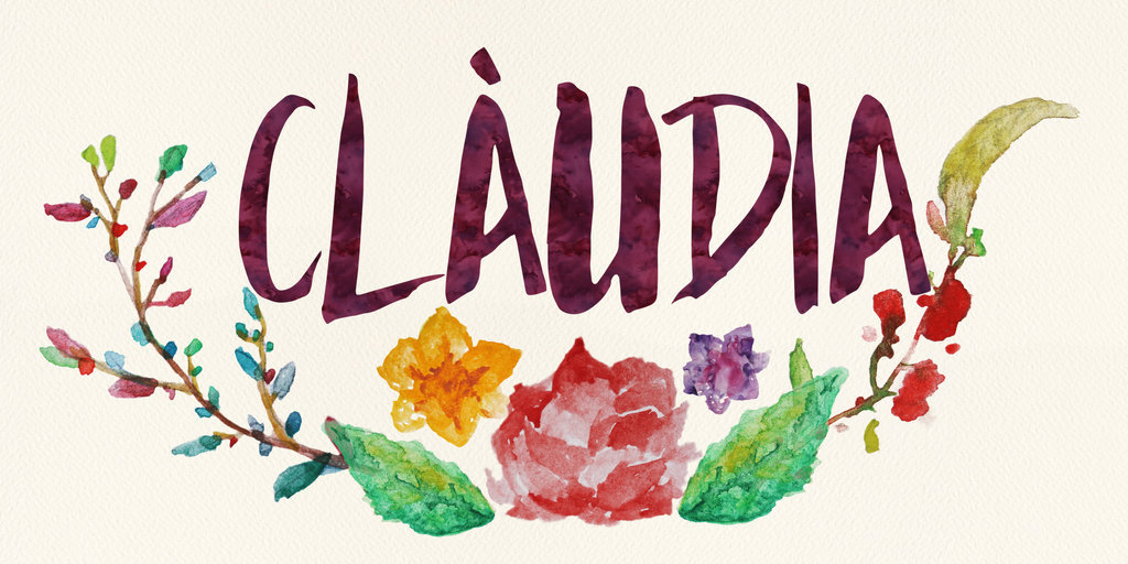 1024x512 Claudia Watercolor Name Art By Littlemissfreak