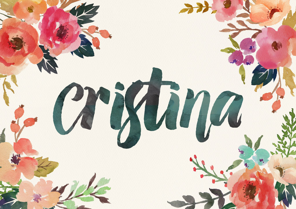 1024x724 Cristina Watercolor Name Art By Littlemissfreak