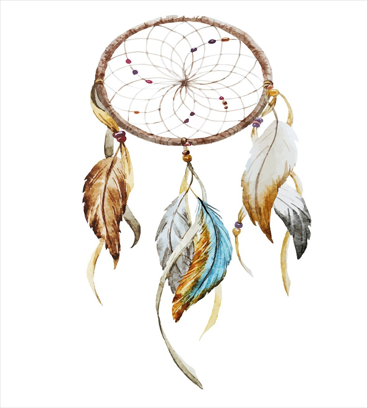 1181x1312 Feather Native American Watercolor Style Ornament Dream Catcher