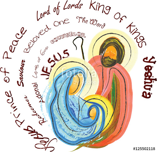 500x484 Christmas Religious Nativity Scene, Holy Family Abstract