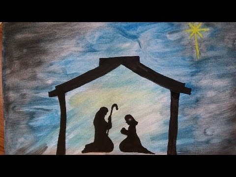 480x360 Art How To Paint A Nativity Silouette Christmas Story, Jesus Mary