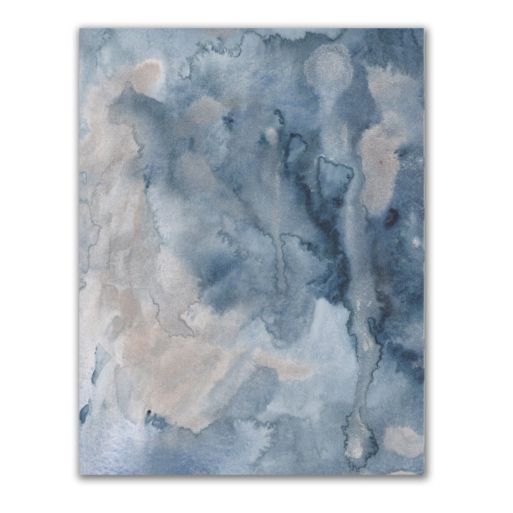 1024x1024 Indigo Navy Blue Watercolor Abstract Art Print Jetty Home