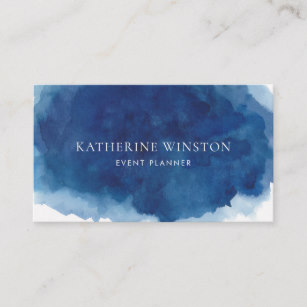 307x307 Navy Blue Watercolor Business Cards Amp Profile Cards Zazzle Ca