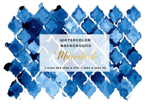 Navy Blue Watercolor Background