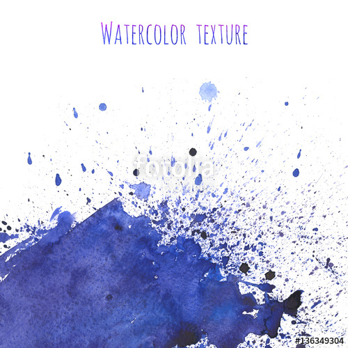 500x500 Hand Drawn Watercolor Navy Blue, Indigo Texture Background