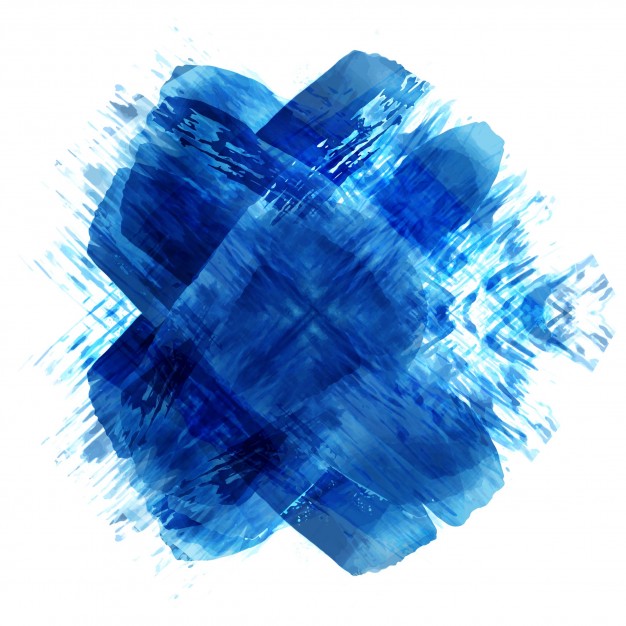 626x626 Blue Watercolor Brush Background Vector Free Download